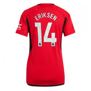 Lacne Ženy Futbalové dres Manchester United Christian Eriksen #14 2023-24 Krátky Rukáv - Domáci